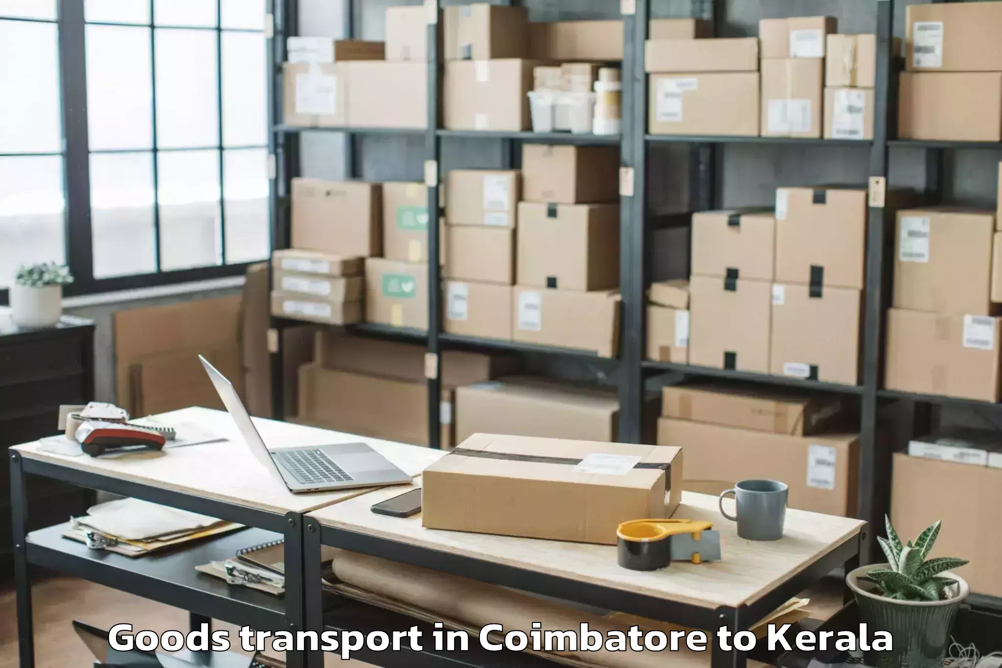 Top Coimbatore to Kerala Kalamandalam Cheruthuru Goods Transport Available